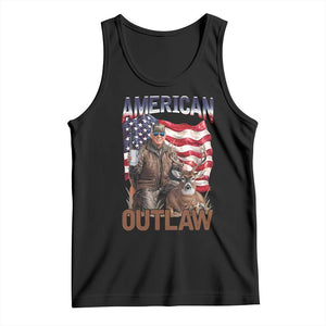 Trump Deer Hunting Tank Top Retro Hunter Beer Drinking American Flag TS02 Black Print Your Wear