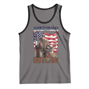 Trump Deer Hunting Tank Top Retro Hunter Beer Drinking American Flag TS02 Deep Heather Black Print Your Wear