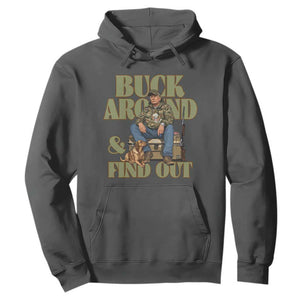 Trump Camo Hunting Hoodie Buck Around And Find Out TS02 Dark Heather Print Your Wear