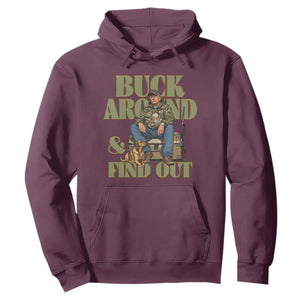 Trump Camo Hunting Hoodie Buck Around And Find Out TS02 Maroon Print Your Wear