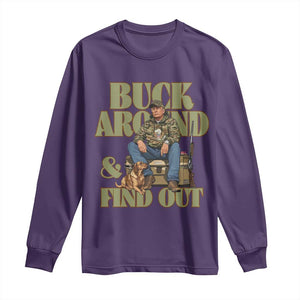 Trump Camo Hunting Long Sleeve Shirt Buck Around And Find Out TS02 Purple Print Your Wear