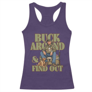 Trump Camo Hunting Racerback Tank Top Buck Around And Find Out TS02 Purple Print Your Wear