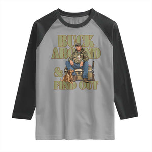 Trump Camo Hunting Raglan Shirt Buck Around And Find Out TS02 Sport Gray Black Print Your Wear