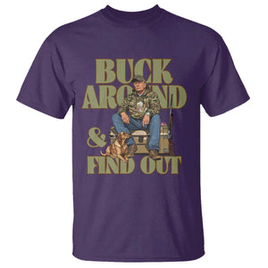 Trump Camo Hunting T Shirt Buck Around And Find Out TS02 Purple Print Your Wear