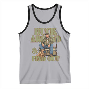 Trump Camo Hunting Tank Top Buck Around And Find Out TS02 Athletic Heather Black Print Your Wear