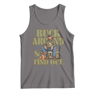 Trump Camo Hunting Tank Top Buck Around And Find Out TS02 Deep Heather Print Your Wear