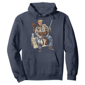 Trump Camo Duck Hunting Hoodie Funny Drinking Hunter With Dog Camoflage TS02 Navy Print Your Wear