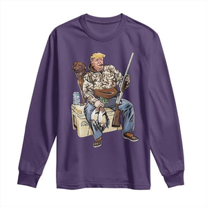 Trump Camo Duck Hunting Long Sleeve Shirt Funny Drinking Hunter With Dog Camoflage TS02 Purple Print Your Wear