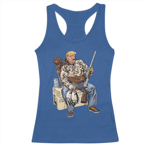 Trump Camo Duck Hunting Racerback Tank Top Funny Drinking Hunter With Dog Camoflage TS02 Royal Blue Print Your Wear