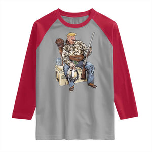 Trump Camo Duck Hunting Raglan Shirt Funny Drinking Hunter With Dog Camoflage TS02 Sport Gray Red Print Your Wear