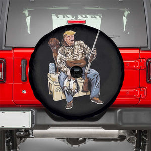 Trump Camo Duck Hunting Spare Tire Cover Funny Drinking Hunter With Dog Camoflage TS02 Black Print Your Wear