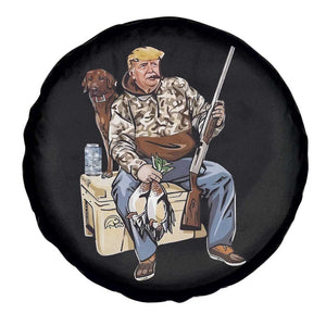 Trump Camo Duck Hunting Spare Tire Cover Funny Drinking Hunter With Dog Camoflage TS02 Print Your Wear