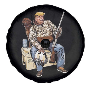 Trump Camo Duck Hunting Spare Tire Cover Funny Drinking Hunter With Dog Camoflage TS02 Print Your Wear