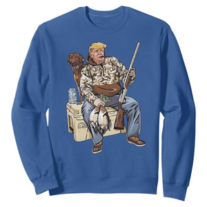 Trump Camo Duck Hunting Sweatshirt Funny Drinking Hunter With Dog Camoflage TS02 Royal Blue Print Your Wear