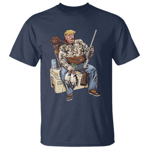 Trump Camo Duck Hunting T Shirt Funny Drinking Hunter With Dog Camoflage TS02 Navy Print Your Wear