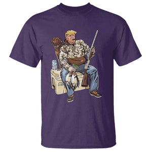 Trump Camo Duck Hunting T Shirt Funny Drinking Hunter With Dog Camoflage TS02 Purple Print Your Wear