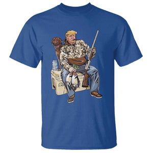 Trump Camo Duck Hunting T Shirt Funny Drinking Hunter With Dog Camoflage TS02 Royal Blue Print Your Wear