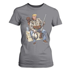 Trump Camo Duck Hunting T Shirt For Women Funny Drinking Hunter With Dog Camoflage TS02 Charcoal Print Your Wear