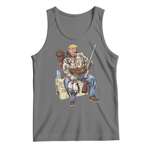 Trump Camo Duck Hunting Tank Top Funny Drinking Hunter With Dog Camoflage TS02 Black Heather Print Your Wear