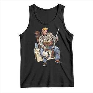 Trump Camo Duck Hunting Tank Top Funny Drinking Hunter With Dog Camoflage TS02 Black Print Your Wear