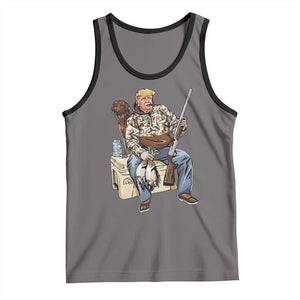 Trump Camo Duck Hunting Tank Top Funny Drinking Hunter With Dog Camoflage TS02 Deep Heather Black Print Your Wear