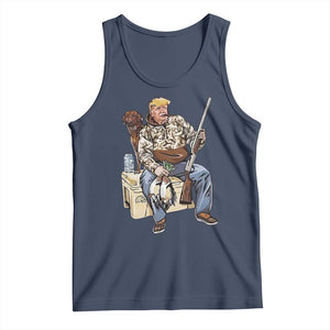 Trump Camo Duck Hunting Tank Top Funny Drinking Hunter With Dog Camoflage TS02 Navy Print Your Wear