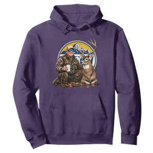 Trump Deer Hunting Hoodie Hunter Beer Drinking Retro Vintage TS02 Purple Print Your Wear