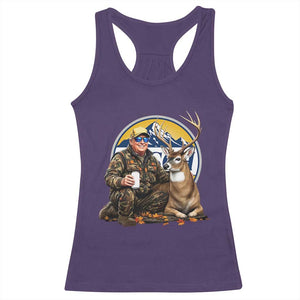 Trump Deer Hunting Racerback Tank Top Hunter Beer Drinking Retro Vintage TS02 Purple Print Your Wear