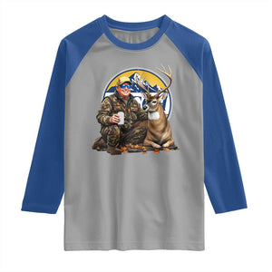 Trump Deer Hunting Raglan Shirt Hunter Beer Drinking Retro Vintage TS02 Sport Gray Royal Print Your Wear