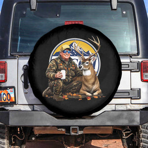 Trump Deer Hunting Spare Tire Cover Hunter Beer Drinking Retro Vintage TS02 No hole Black Print Your Wear