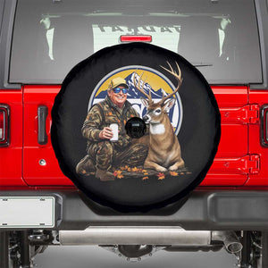 Trump Deer Hunting Spare Tire Cover Hunter Beer Drinking Retro Vintage TS02 Black Print Your Wear