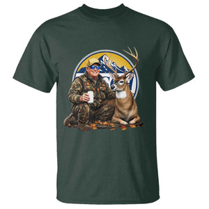 Trump Deer Hunting T Shirt Hunter Beer Drinking Retro Vintage TS02 Dark Forest Green Print Your Wear