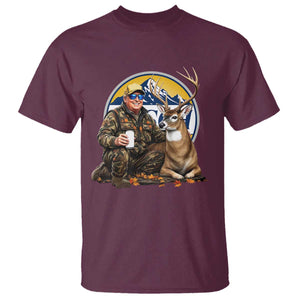 Trump Deer Hunting T Shirt Hunter Beer Drinking Retro Vintage TS02 Maroon Print Your Wear