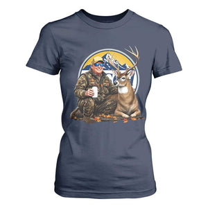 Trump Deer Hunting T Shirt For Women Hunter Beer Drinking Retro Vintage TS02 Navy Print Your Wear