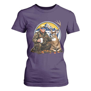 Trump Deer Hunting T Shirt For Women Hunter Beer Drinking Retro Vintage TS02 Purple Print Your Wear