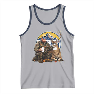 Trump Deer Hunting Tank Top Hunter Beer Drinking Retro Vintage TS02 Athletic Heather Navy Print Your Wear