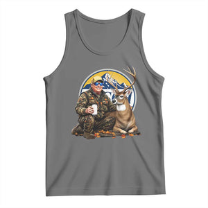 Trump Deer Hunting Tank Top Hunter Beer Drinking Retro Vintage TS02 Black Heather Print Your Wear