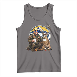 Trump Deer Hunting Tank Top Hunter Beer Drinking Retro Vintage TS02 Deep Heather Print Your Wear