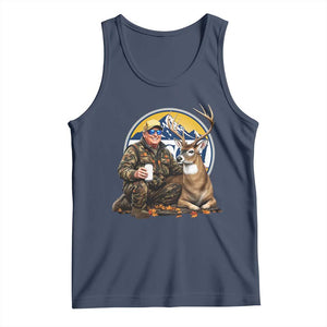 Trump Deer Hunting Tank Top Hunter Beer Drinking Retro Vintage TS02 Navy Print Your Wear