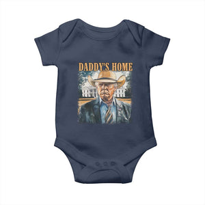 Trump Cowboy Baby Onesie Western Daddy's Home Take America Back Retro Throwback TS02 Navy Print Your Wear