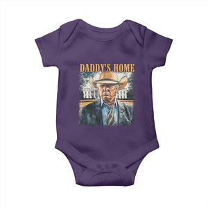 Trump Cowboy Baby Onesie Western Daddy's Home Take America Back Retro Throwback TS02 Purple Print Your Wear