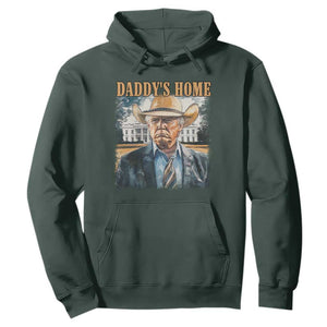 Trump Cowboy Hoodie Western Daddy's Home Take America Back Retro Throwback TS02 Dark Forest Green Print Your Wear