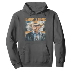 Trump Cowboy Hoodie Western Daddy's Home Take America Back Retro Throwback TS02 Dark Heather Print Your Wear