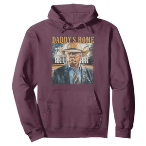 Trump Cowboy Hoodie Western Daddy's Home Take America Back Retro Throwback TS02 Maroon Print Your Wear