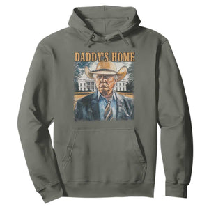 Trump Cowboy Hoodie Western Daddy's Home Take America Back Retro Throwback TS02 Military Green Print Your Wear