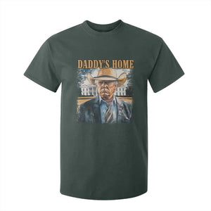 Trump Cowboy T Shirt For Kid Western Daddy's Home Take America Back Retro Throwback TS02 Dark Forest Green Print Your Wear