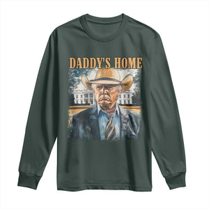 Trump Cowboy Long Sleeve Shirt Western Daddy's Home Take America Back Retro Throwback TS02 Dark Forest Green Print Your Wear