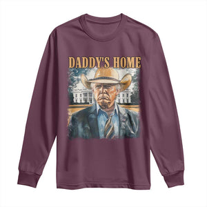 Trump Cowboy Long Sleeve Shirt Western Daddy's Home Take America Back Retro Throwback TS02 Maroon Print Your Wear