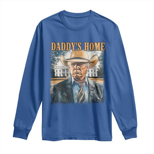 Trump Cowboy Long Sleeve Shirt Western Daddy's Home Take America Back Retro Throwback TS02 Royal Blue Print Your Wear