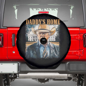 Trump Cowboy Spare Tire Cover Western Daddy's Home Take America Back Retro Throwback TS02 Black Print Your Wear